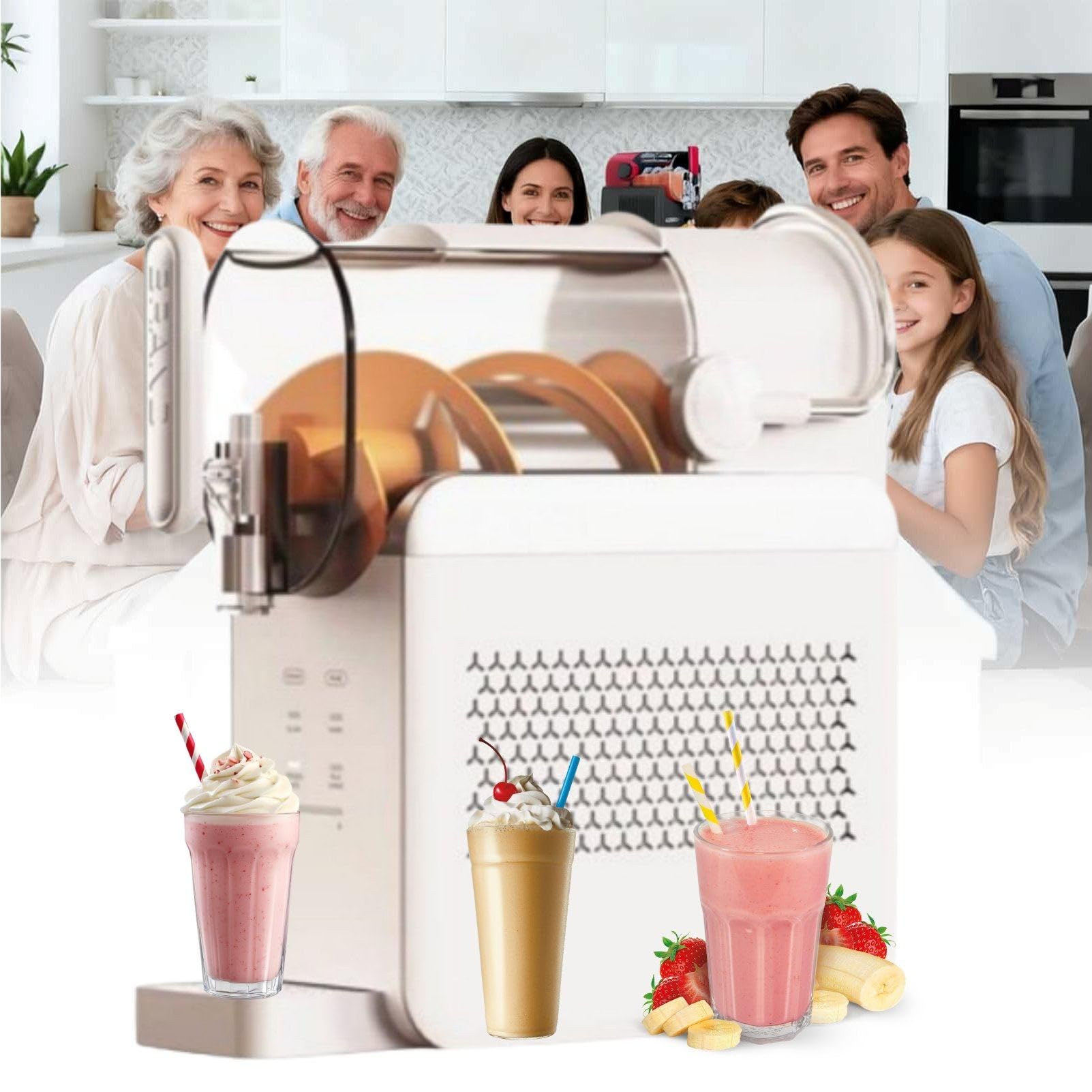 Margarita Maschine für Zuhause, kein Eis nötig, 5 Voreinstellungen, Auto-Clean, LED-Display, Cocktails, Frappés & mehr, Weiß