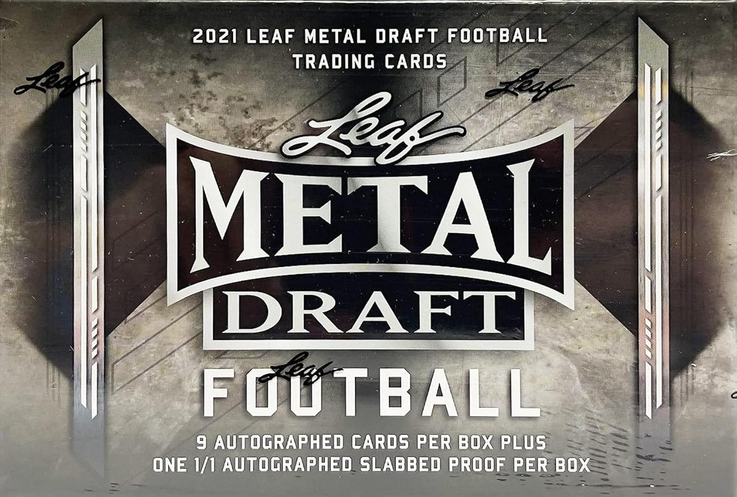 2021 Leaf Metal Draft JUMBO Football box (TEN Autograph cards/bx)