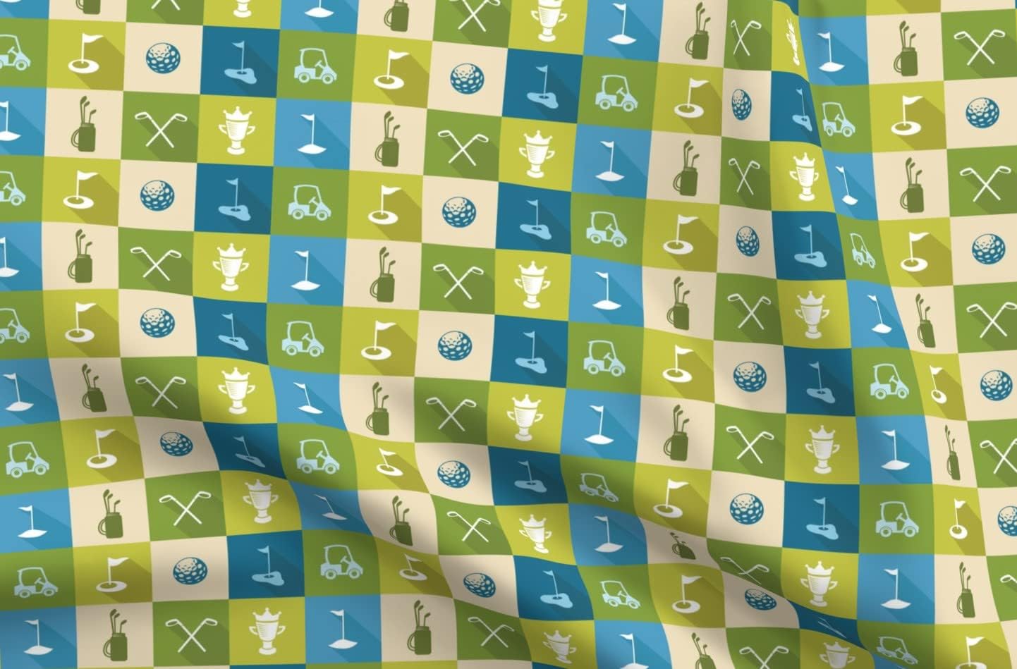 Spoonflower Fabric - Golf Ball Tee Hole Sport Sports Printed on Organic Cotton Sateen Fabric by The Yard - Sewing Quilting Apparel Home Decor