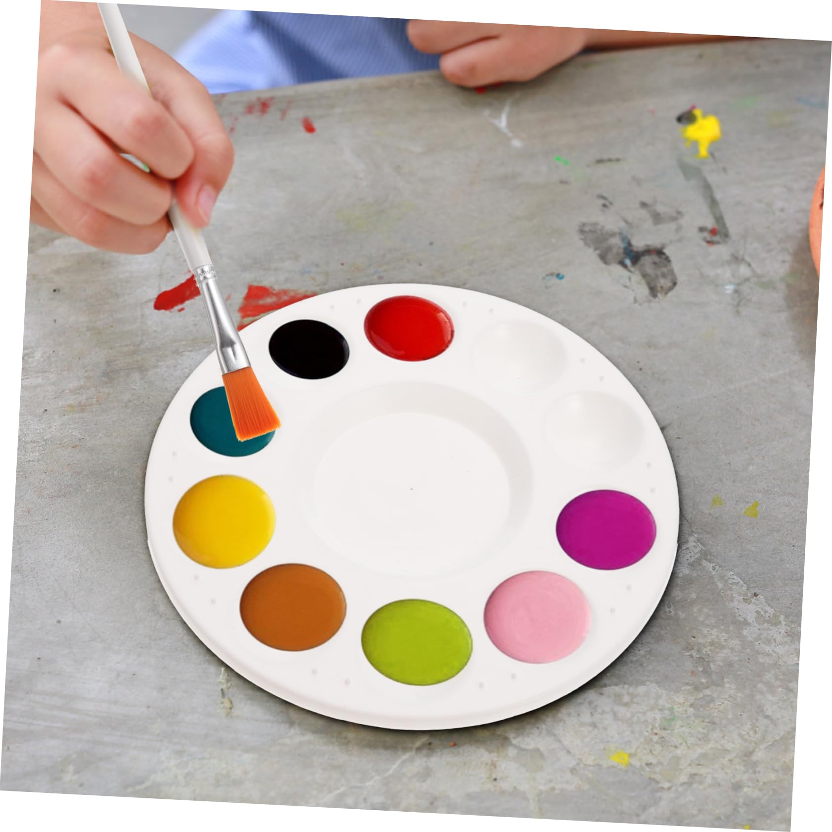 HOMSFOU Oil Painting Brush Set 6 Paintbrushes Palette Scrapers Art Supplies for Artists