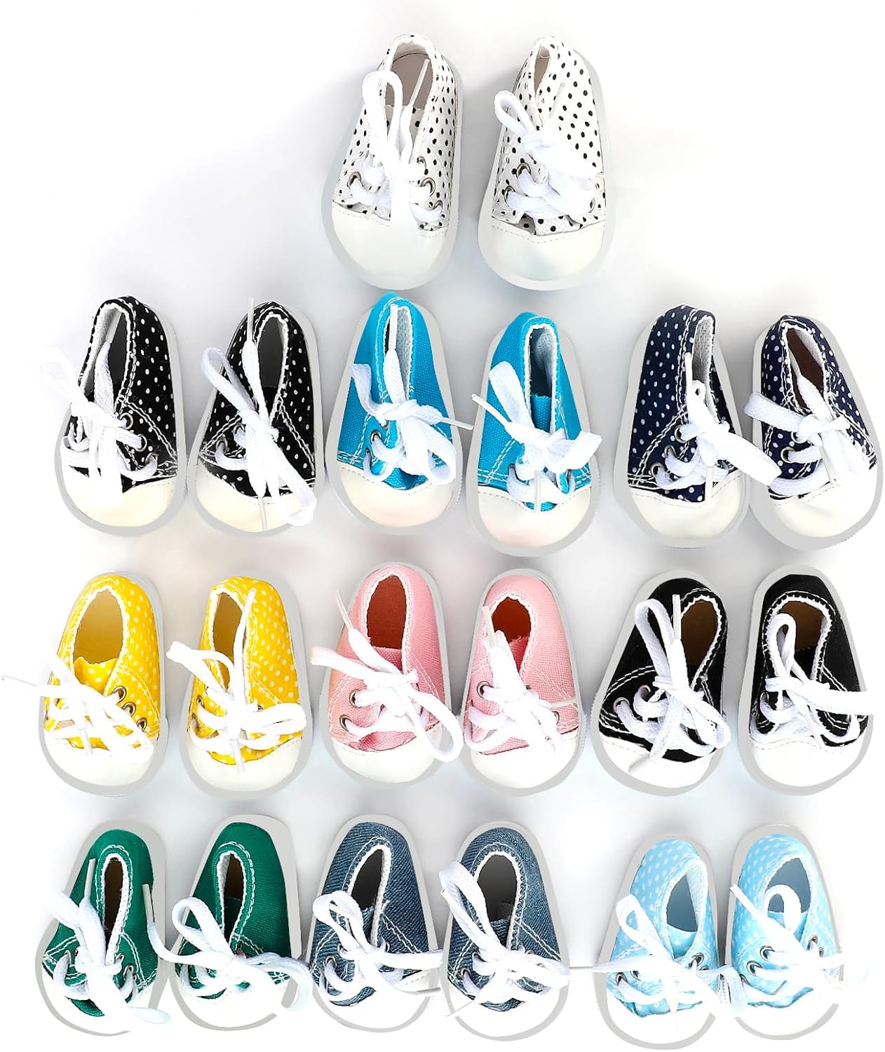 ONEST 10 Pairs of 18 Inch Doll Shoes Fits for American 18 Inch Doll Include Canvas Sneakers Tennis Shoes