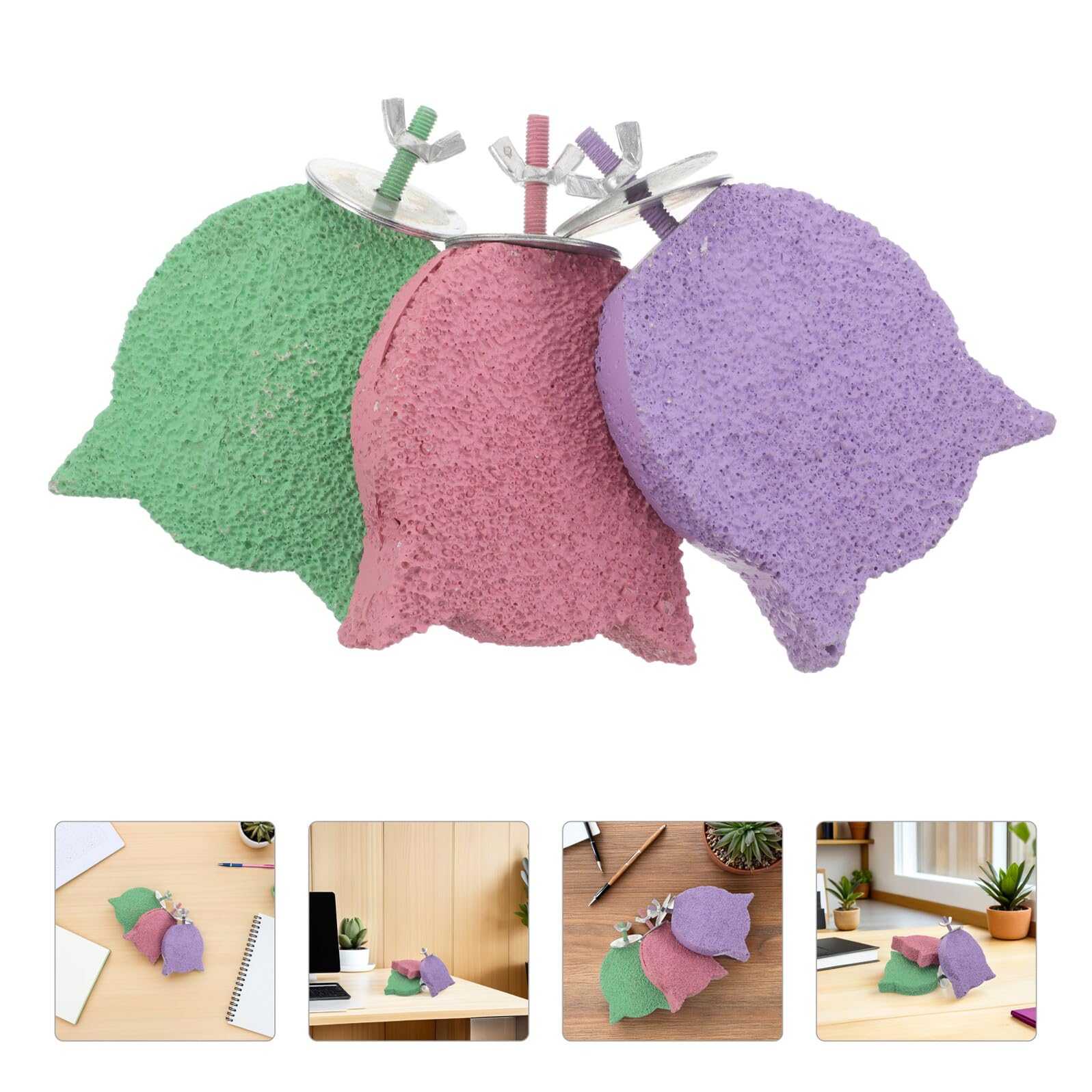 Posatoio per Pappagalli in Legno 3 Pezzi Piattaforma Colorata Supporto per Addestramento e Gioco di Masticazione Trespolo per Uccelli da Gabbia per Cura del Becco e Stimolazione
