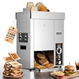 WantJoin Commercial Burger Machine - Burger Buns Toaster,1400 Slices/H, Pro EGO Temp Control Vertical Contact Automatic Conveyor Toaster, Adjustable Thickness for Restaurant Hamburger 2000W