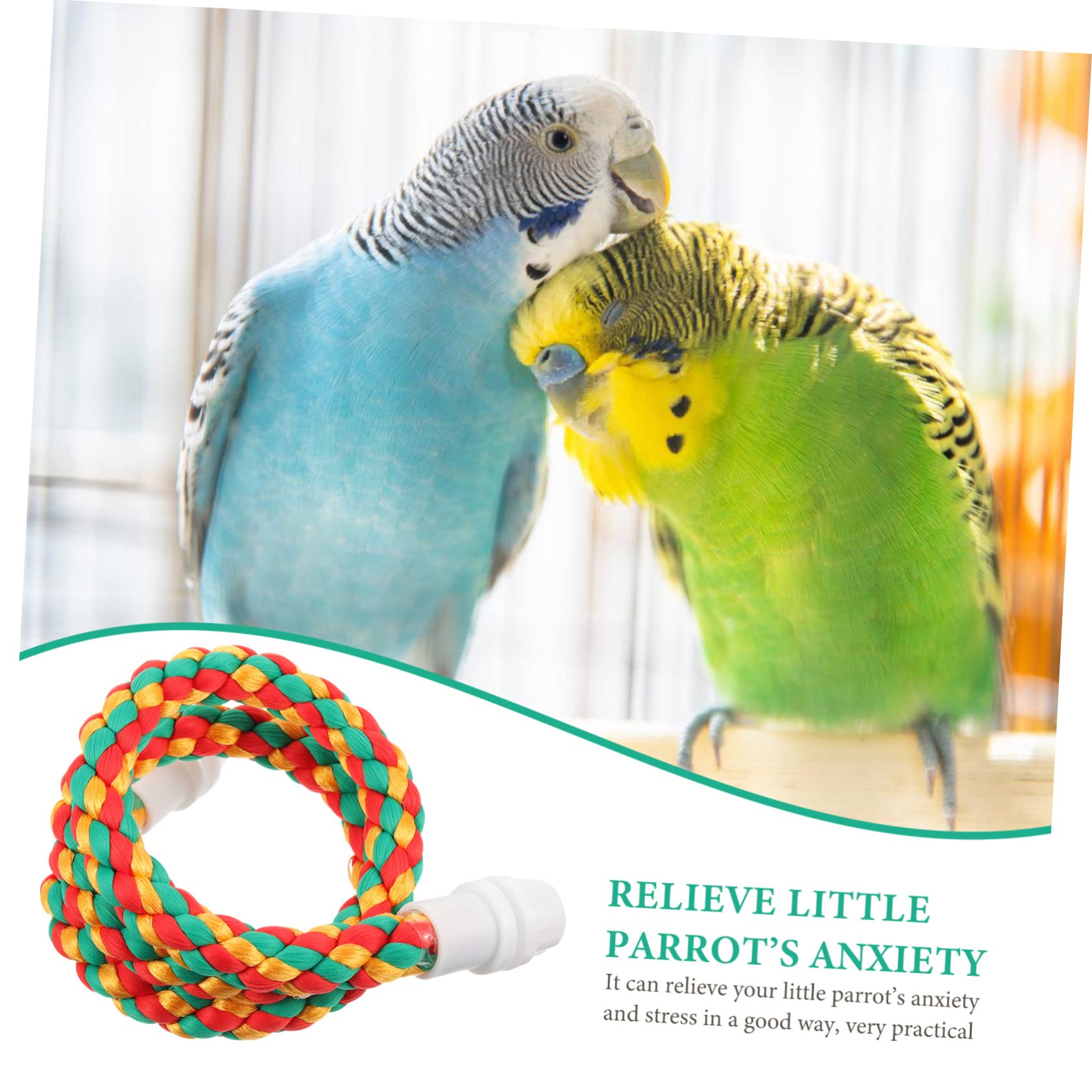 Corde E Altalene Per Pappagalli | Set 4 Pezzi | Cotone Colorato | Giocattoli Per Gabbia Uccelli | Per Cacatua E Conuri - Foto 4