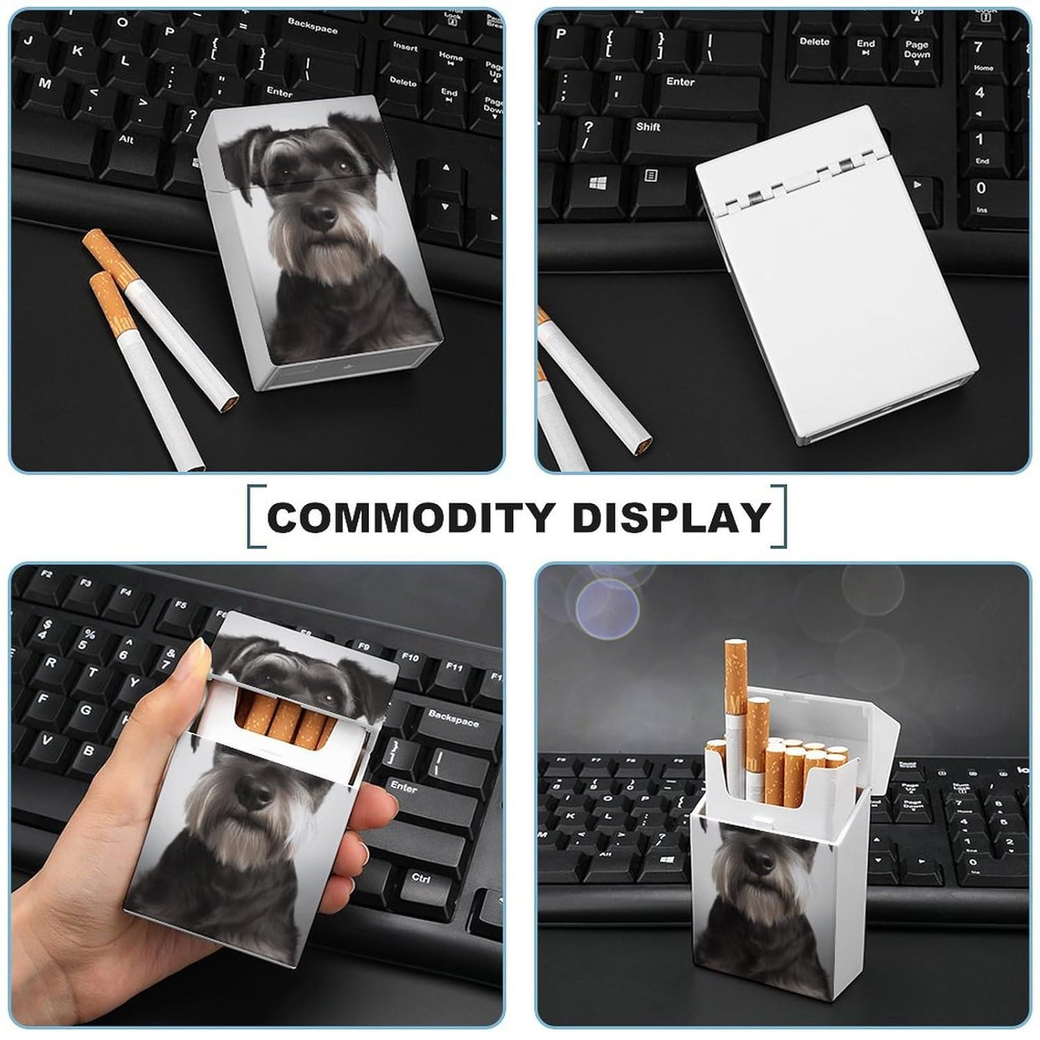 Waterproof Cigarette Case Large Capacity, Cute Schnauzer image 5