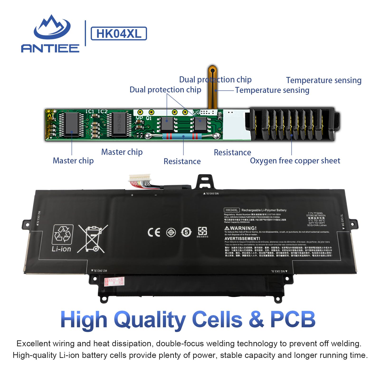 ANTIEE HK04XL HK04054XL-PL HSTNN-IB9H Laptop Batterie Compatible with HP EliteBook x360 1030 G7 G8,EliteBook x360 1040 G7 G8 2-in-1 Convertible Notebook PC Series L82391-005 L82391-006 L82391-007