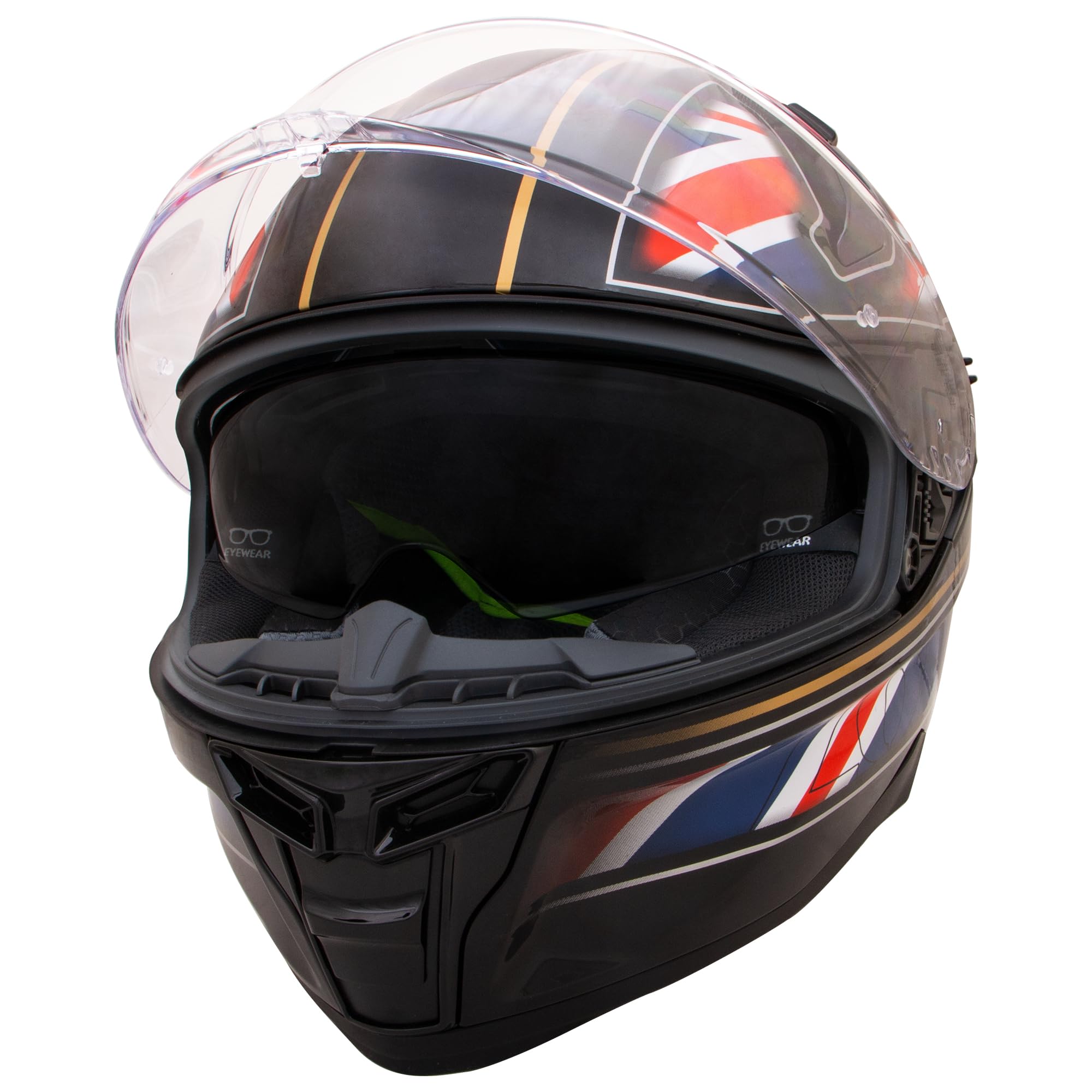 Zorax Hunter Union Jack XS (53-54cm) Double Visor Full Face Motorbike Motorcycle Helmet Road Legal ECE2206
