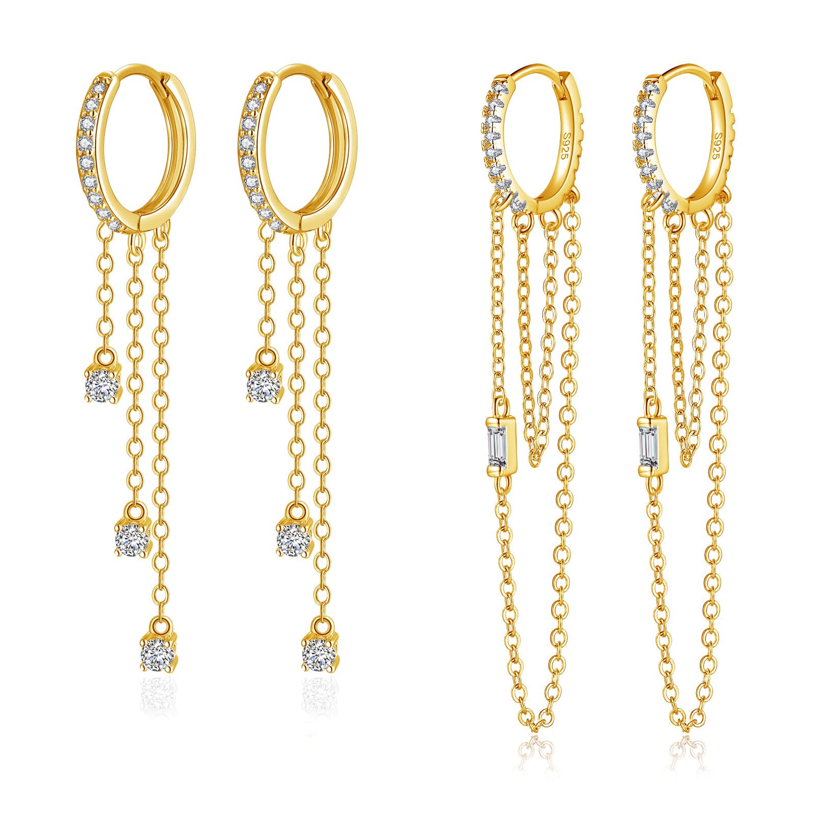Boucles d'oreilles créoles pendantes avec boîte cadeau pour anniversaire - 8