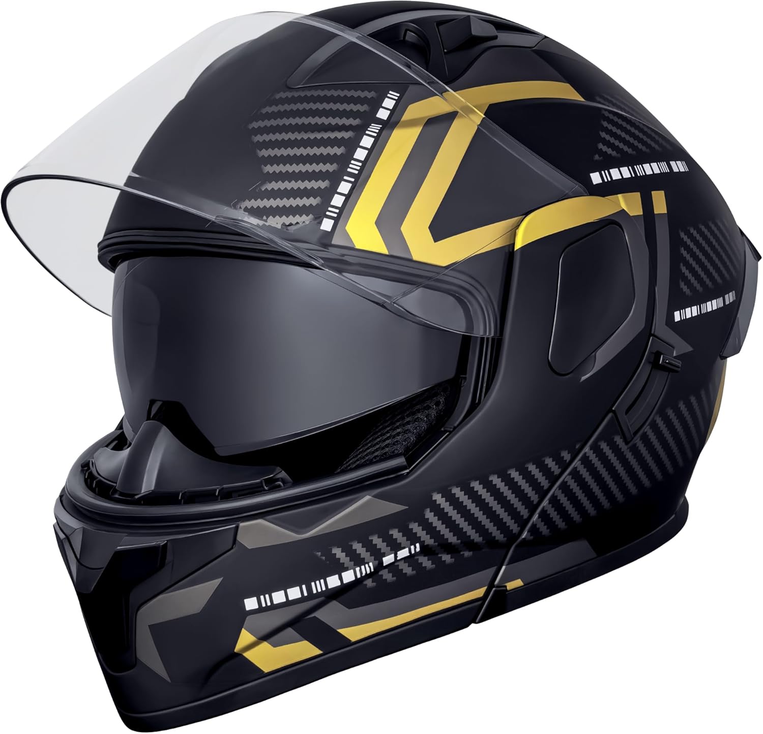 Modular Flip-Up Dual Visor Motorcycle Helmets Full Face Adults Motor-Bike BMX Four Wheelers Helmets for Men Women DOT Approved