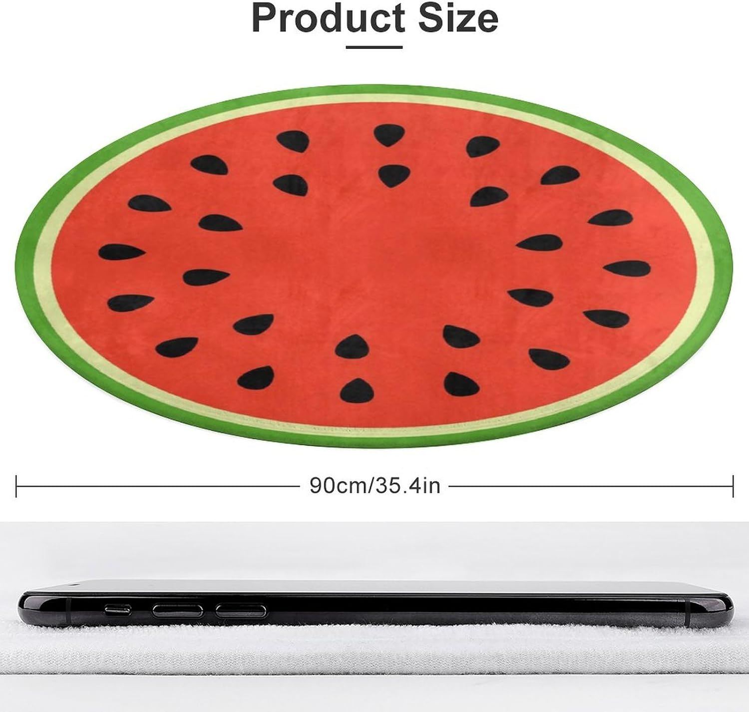 Watermelon Rug Watermelon Decor Fruit Round Rug Circle Rug Mat for Kids Boys Bedroom Bathroom 3 ft