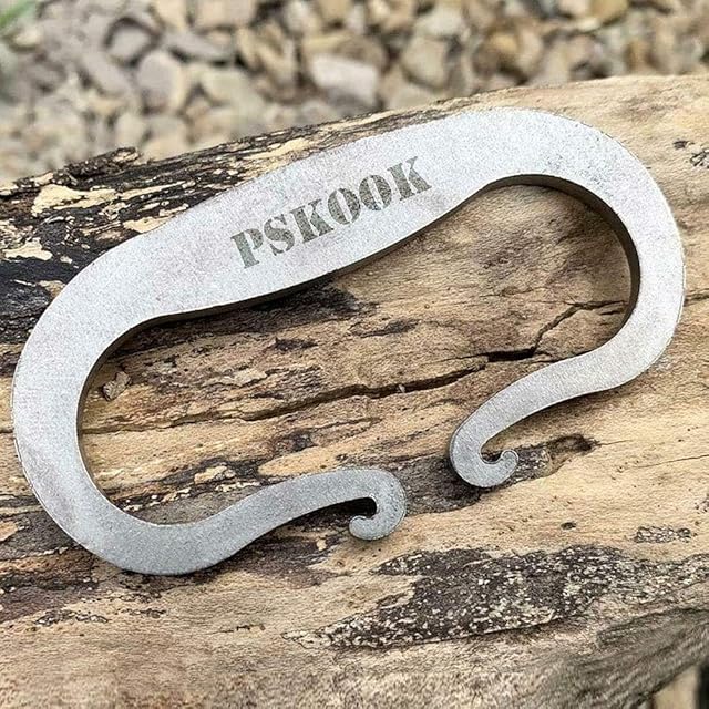 PSKOOK Flint Steel Striker Kit with Pocket Bellow Primitive Fire Starter English Flint Stone Steel Striker
