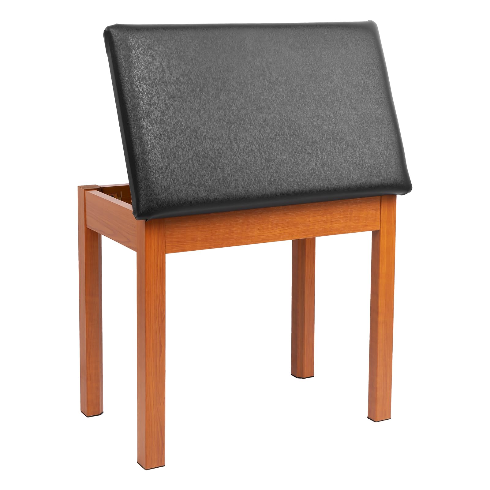 STRICH Banc de piano avec rangement, banc de clavier en bois massif, bibliothèque de piano, tabouret de chaise avec coussin rembourré, couleur acajou