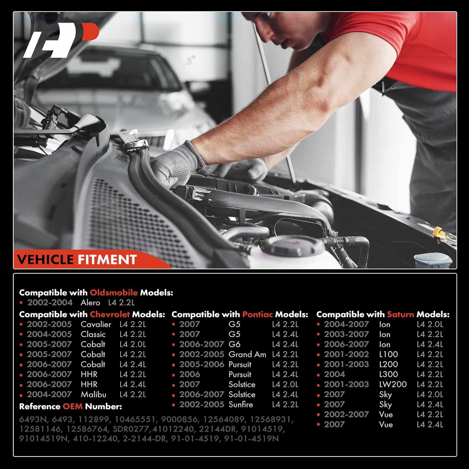 A-Premium Starter Motor Compatible with Chevrolet Cavalier Cobalt Malibu HHR & Pontiac Sunfire Pursuit G5 & Saturn Vue Sky L100 Ion, 2.2L 2.4L, 12V 1.2KW 9 Teeth Clockwise Replace# 12581146, 12586764