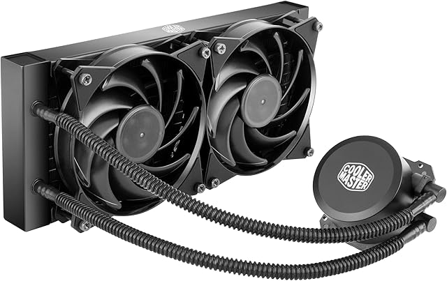 Cooler Master MasterLiquid Lite 240 CPU Liquid Cooler - Dual Dissipation Pump and Dual 120 mm Air Balance Fans