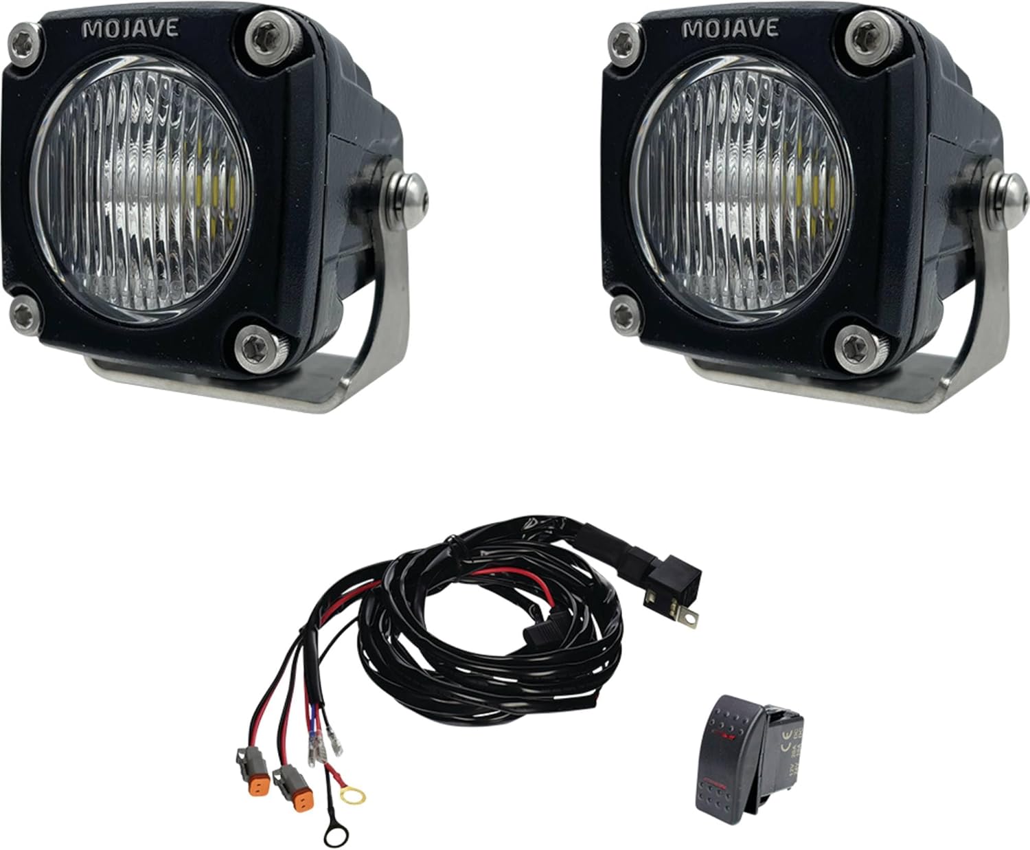 Tiger Lights TLM2-KIT Dual LED 2" Mojave Light Kit 1.800 Amps, 2 1/4" Depth, 2 3/8" Height, Spot/Flood Light Pattern, 1200 Lumens, 12-24 Volt, 20 Watt, 2 1/4" Width