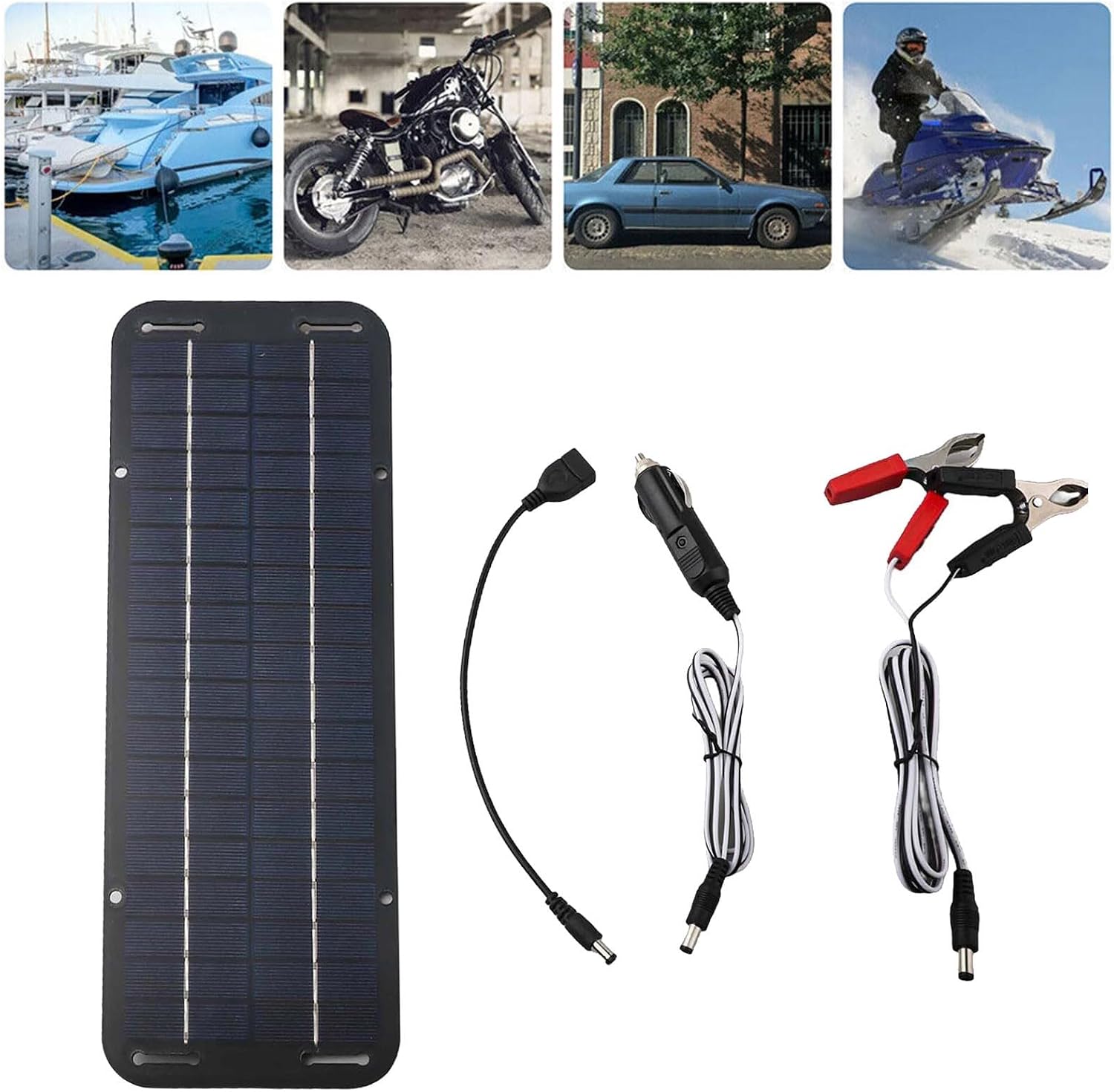 30W Solar Panel Kit 12V Maintainer With Adjustable Stand IP65 30W Solar Maintainer, IP65 Waterproof, Built-in Controller, Fits RV Boat Car Motorcycle, Adjustable Stand