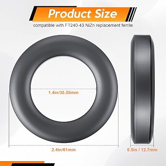 Toroid Ferrite Core, Compatible with FT240-43 Ferrite Ring