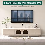 Cord Hider,39 inch/1 Compteurs Câble Hider Raceway Kit pour 1 Câble,Matériel de silicone flexible Cacher le mur TV Powers Cords in Home Office, W0.59 H0.39in White