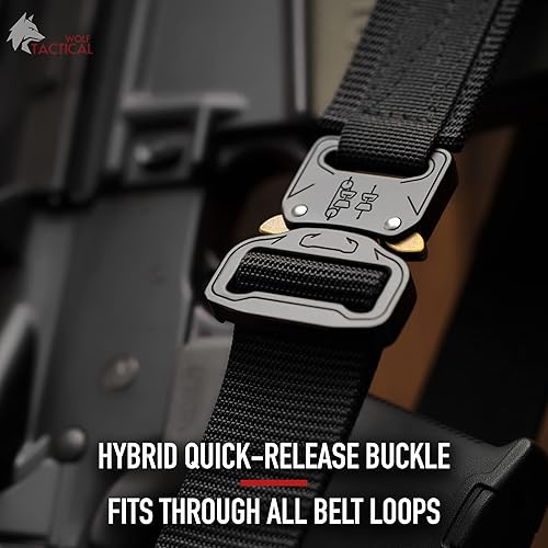 Miniatura 6 de WOLF TACTICAL Cinturón EDC híbrido resistente de liberación rápida - Cinturón de pistola CCW de 2 capas de 1.5 pulgadas