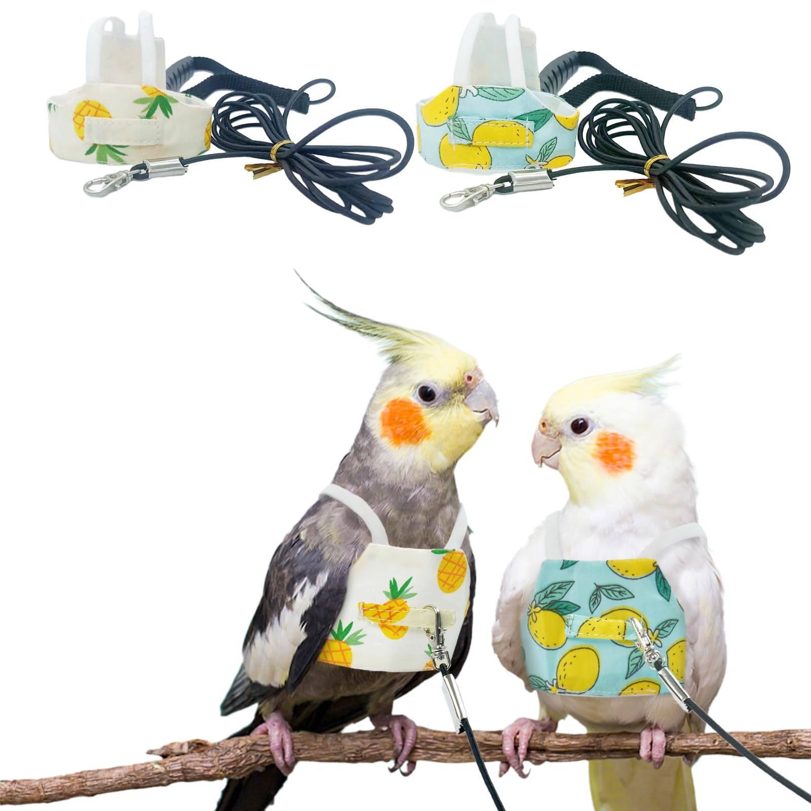 Sponsored Ad – 2 Pcs Bird Flight Suit Vest: Parrot Harness Flight Suite - with 6.56FT Leash for Outdoor Flying Training - Pet Bird Diaper Clothes for Macaw African Budgies Parakeet (S)