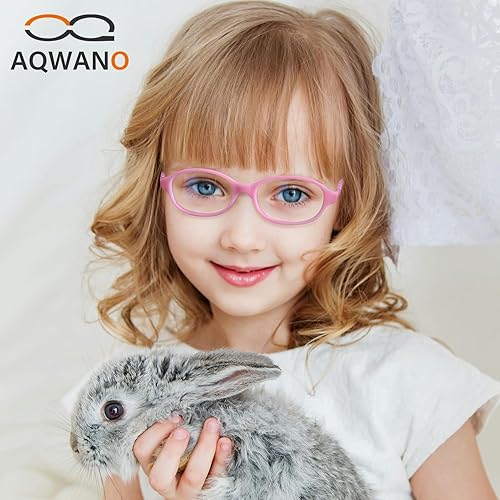 Miniatura 5 de AQWANO Children Optical Glasses Frame tr90 Flexible Bendable One-piece Safe Eyeglasses Girls Boy