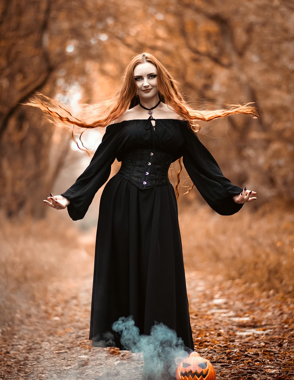 Scarlet Darkness Corset Belt for Women Fishbone Wide Waist Corset Pirate Belt: Black Jacquard 6