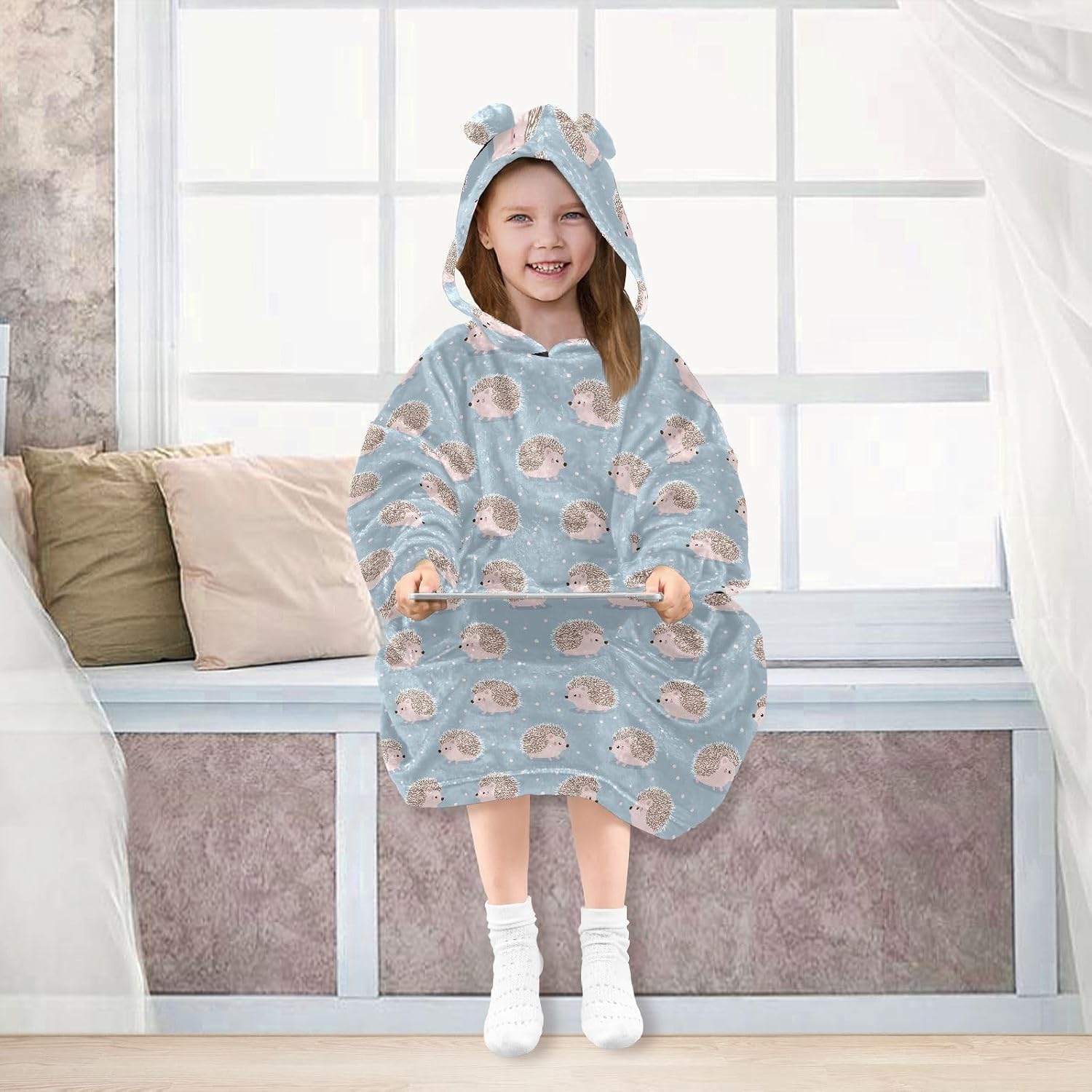 Kids Wearable Blanket Hoodie Boys Girls