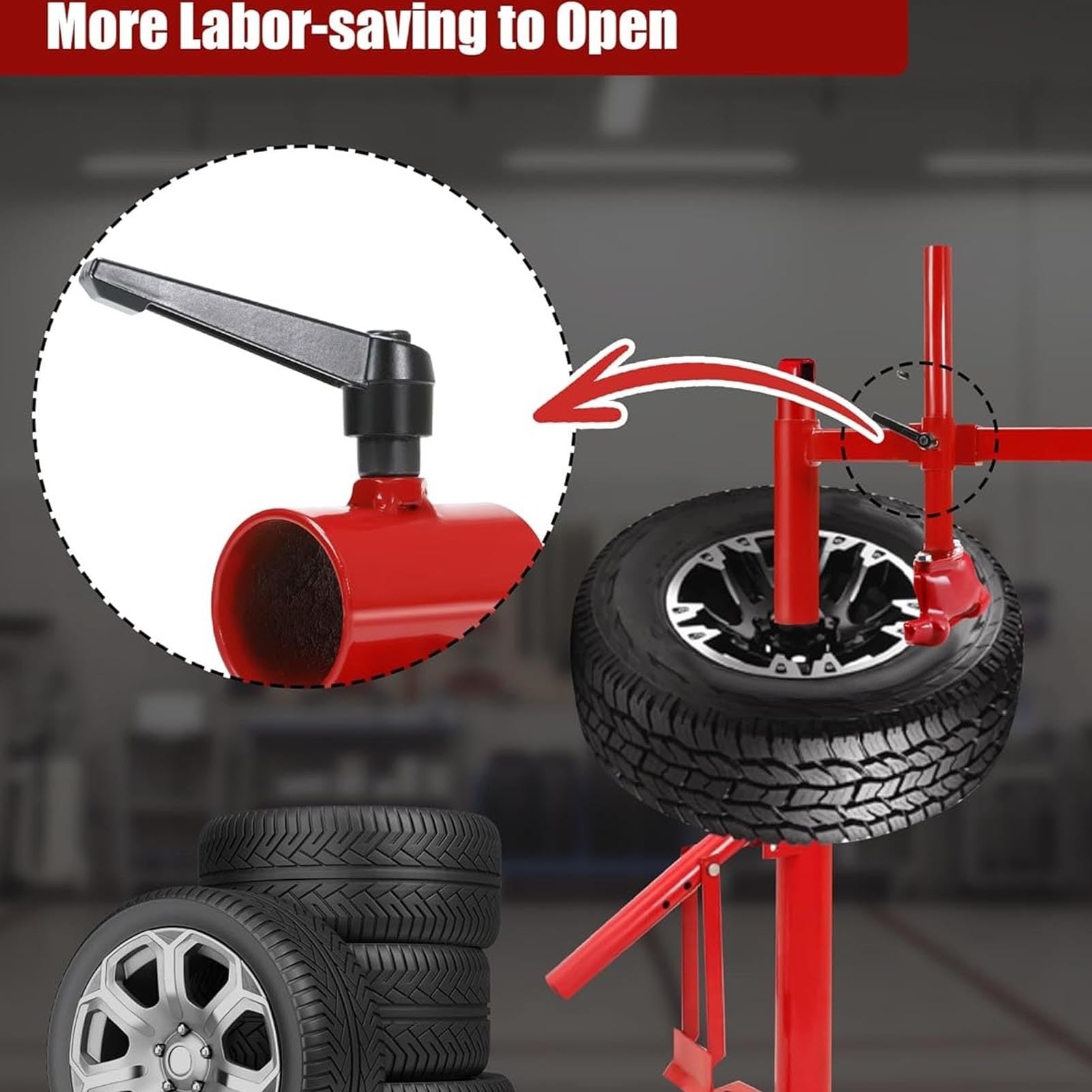 JTLB Kit de cabeza de pato para neumáticos manual actualizado, diseño de tubo de acero, fácil instalación y extracción de neumáticos para neumáticos de 16-21 pulgadas con material