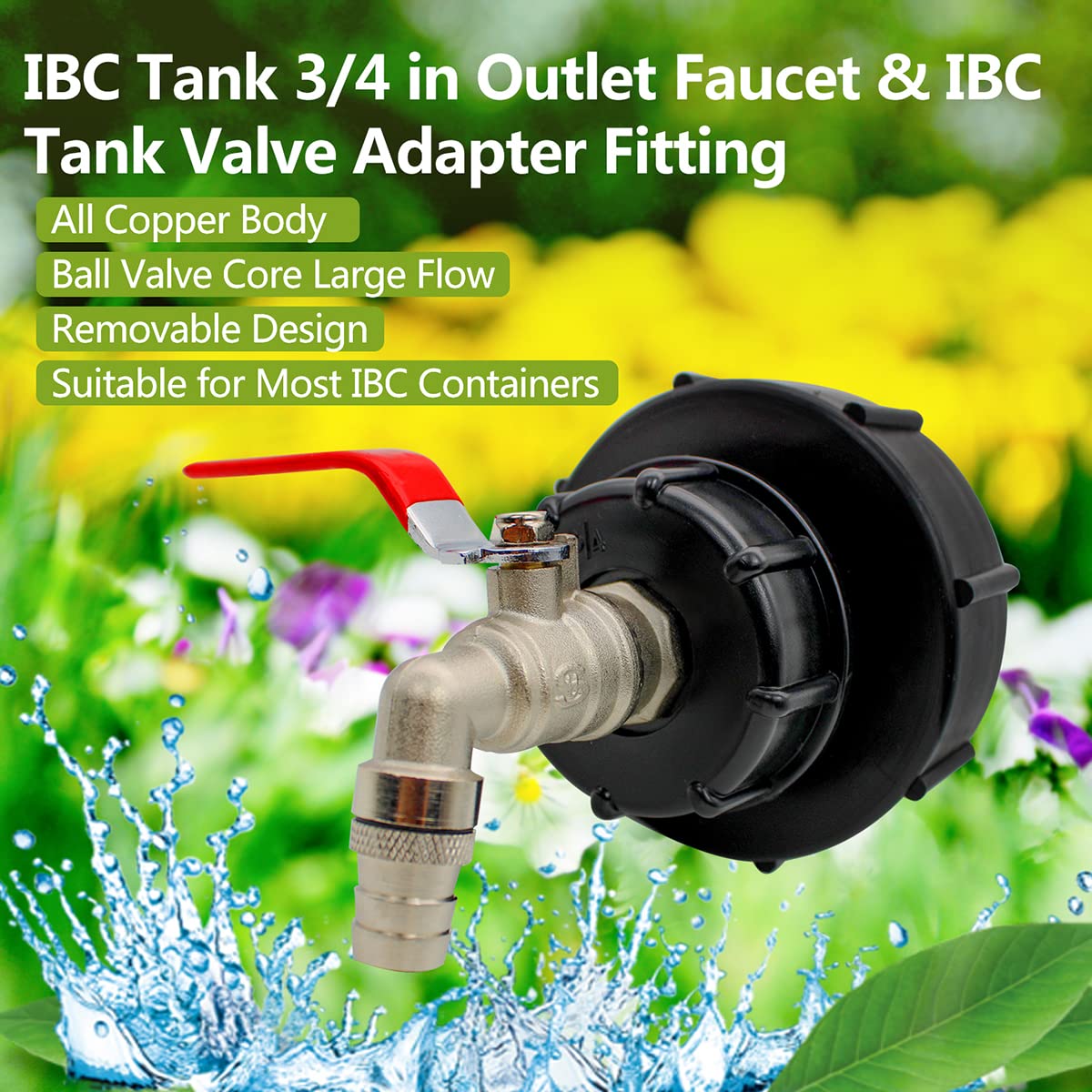 IBC Tank Outlet Tap, IBC Water Tank Adapter S100 x 8 / S60X6 Coarse Thread - Image 2