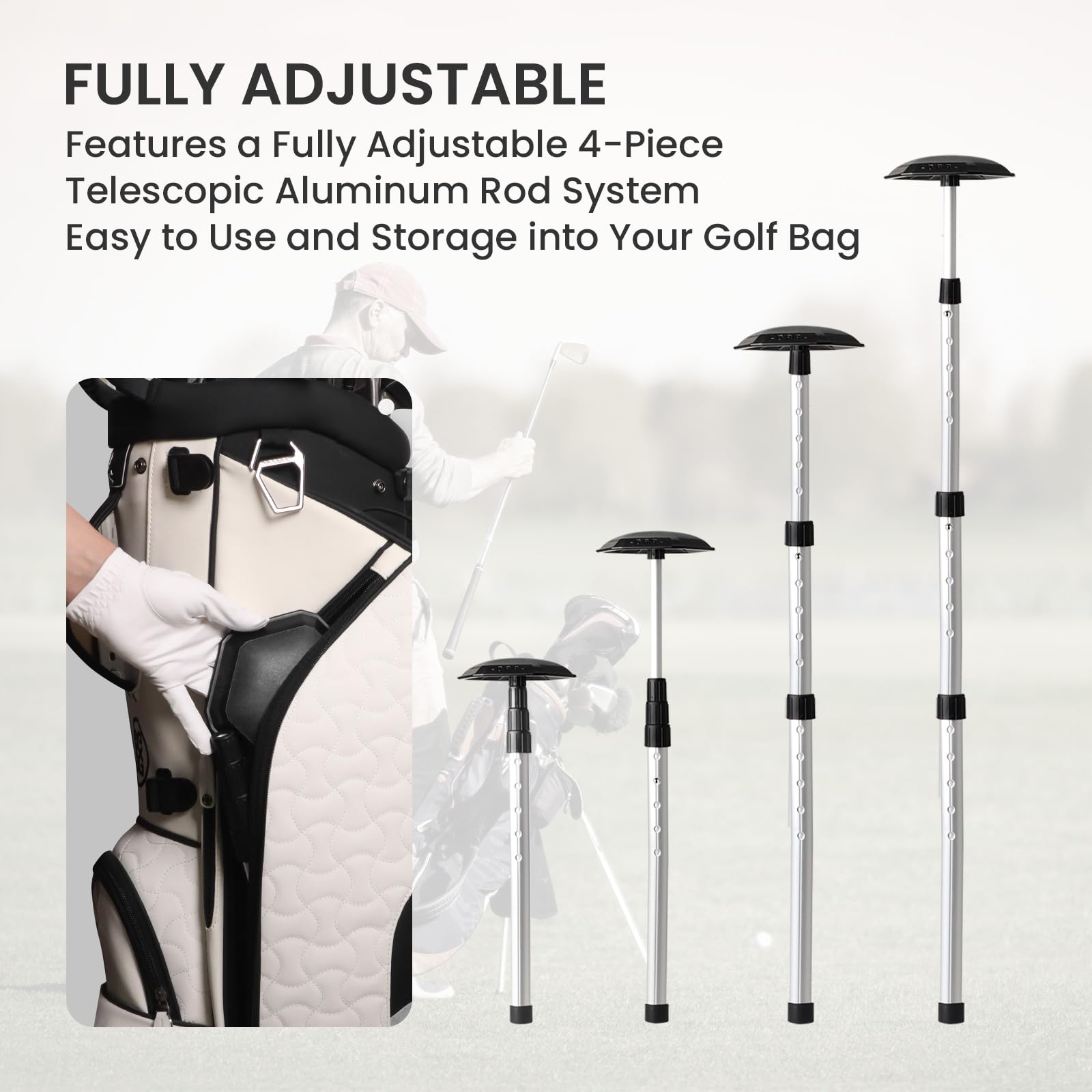 Golf Travelcover, Golf Protector Travel Covers Support System Backbone-Reiseabdeckung aus Aluminiumlegierung Golf Travel Bag Stützstange