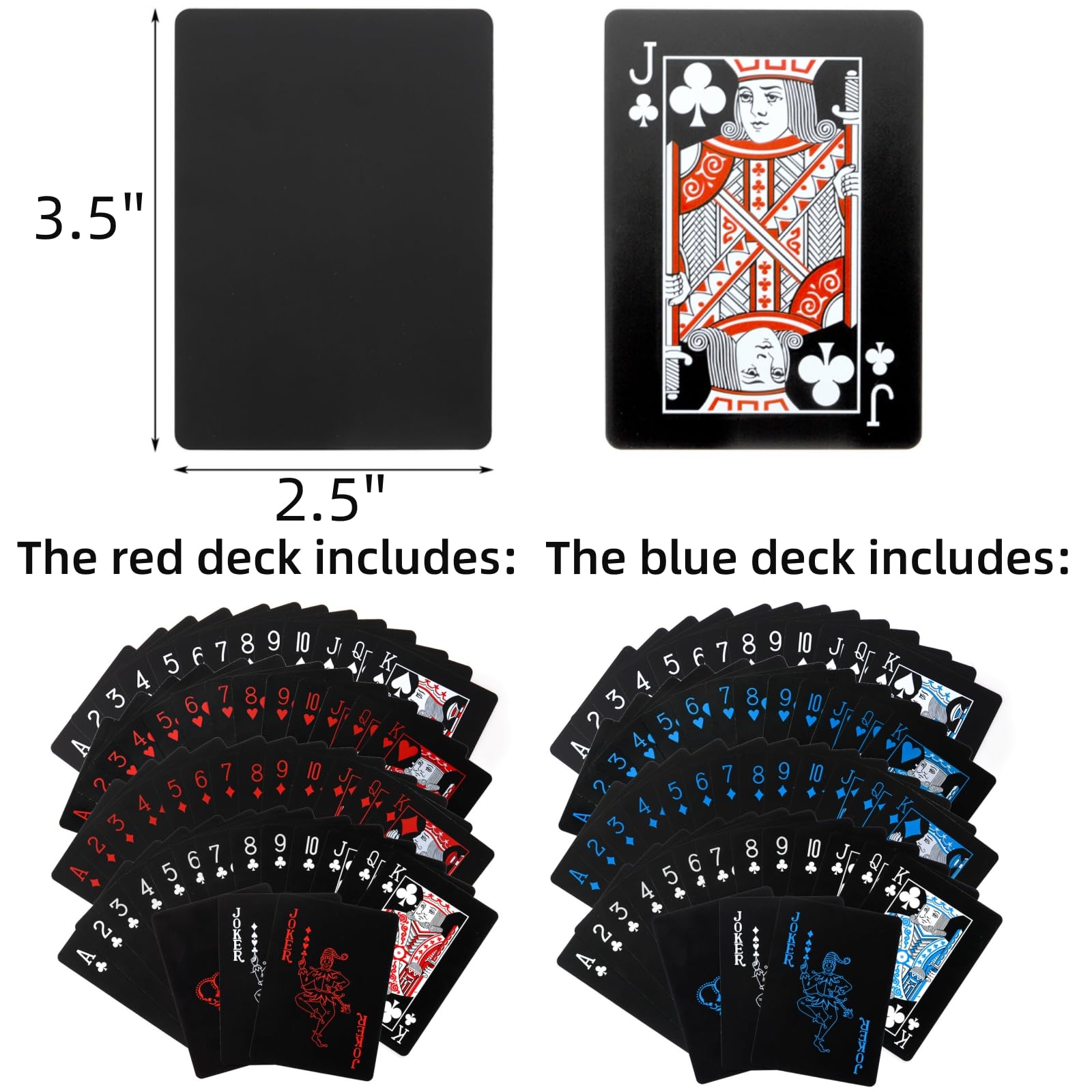 Pumtus 6 Decks of Waterproof Poker Cards, Plastic PVC Playing Cards, Standard Index Playing Cards with Gift Box, Magic Trick Cards for Party, Game, Blackjack, Euchre, Card Game