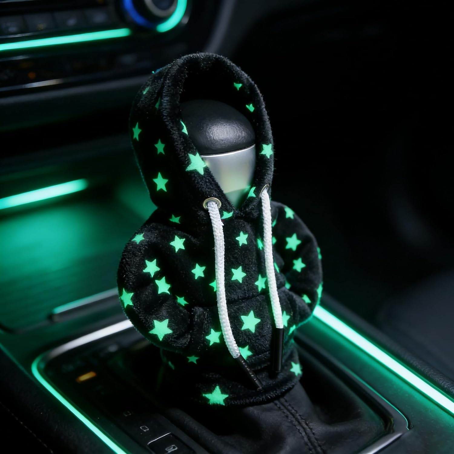 Gear Stick Mini Funny Sweater Hoodie Shift Knob Cover Upgrade Star Glow in the Dark Universal Black, Type A