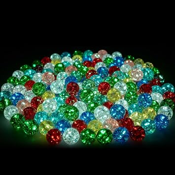 110 Pcs Colorful Glass Marbles Glowing Glass Marbles Glow in The Dark Multi-Color Luminous for Home Decor Marble Games and DIY0.47 Inch
