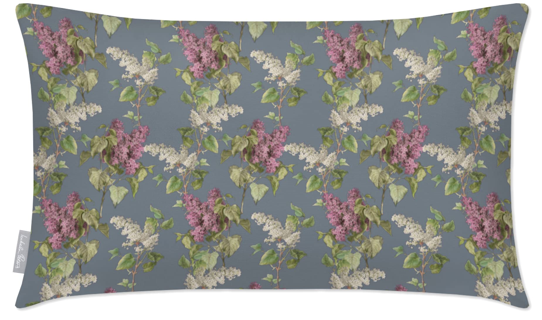 Izabela Peters Waterproof Outdoor Cushion, 55 x 35 cm, Filled, Evening Garden - French Grey, Garden Furniture Seat Cushions