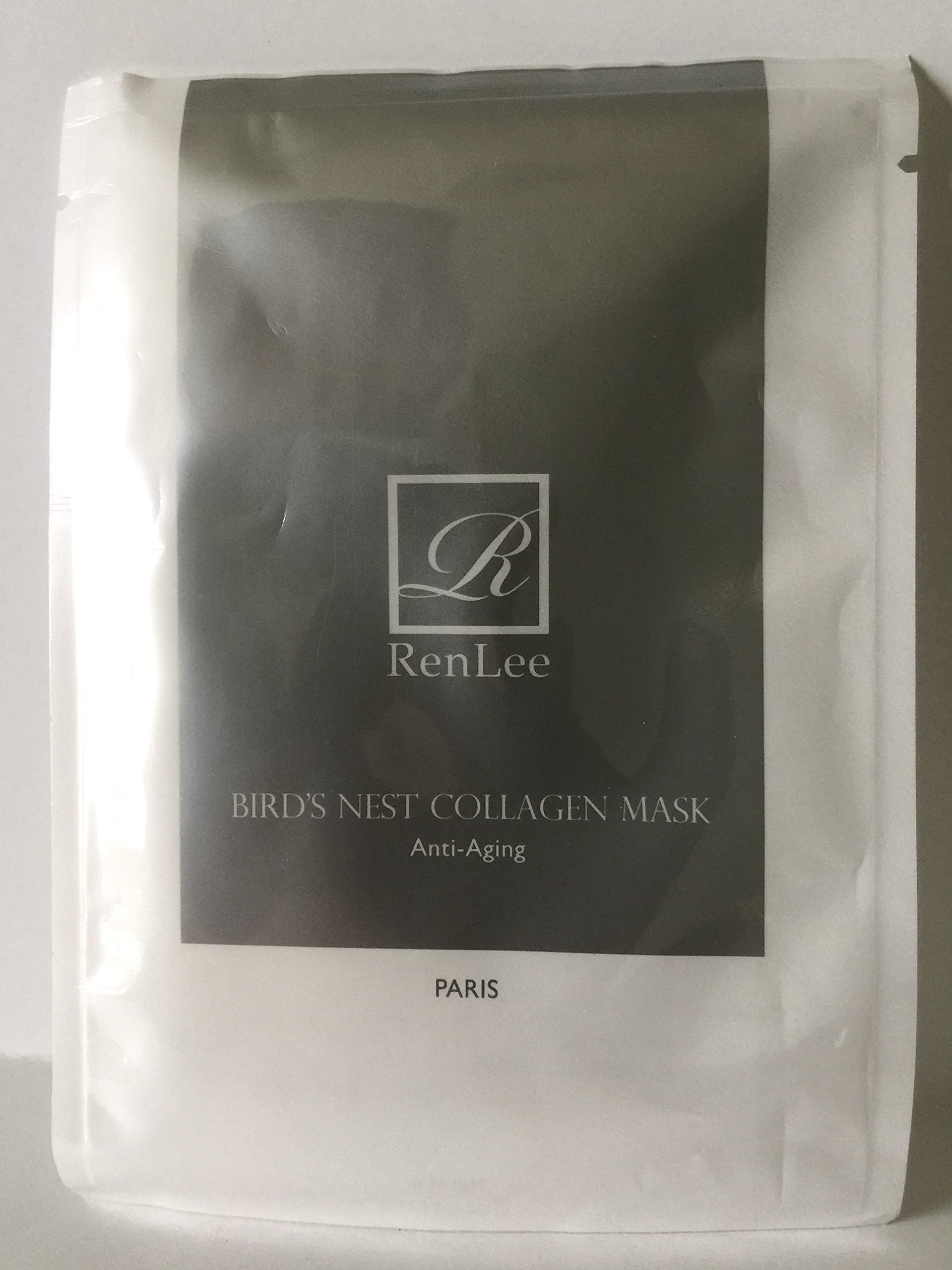 RENLEE® Bird’s Nest Collagen Face and Neck Sheet Mask, regenerate elasticity, reduce wrinkles, moisturize, improves skin radiance, suitable for normal and dry skin 40 years of age or above - 5 pcs
