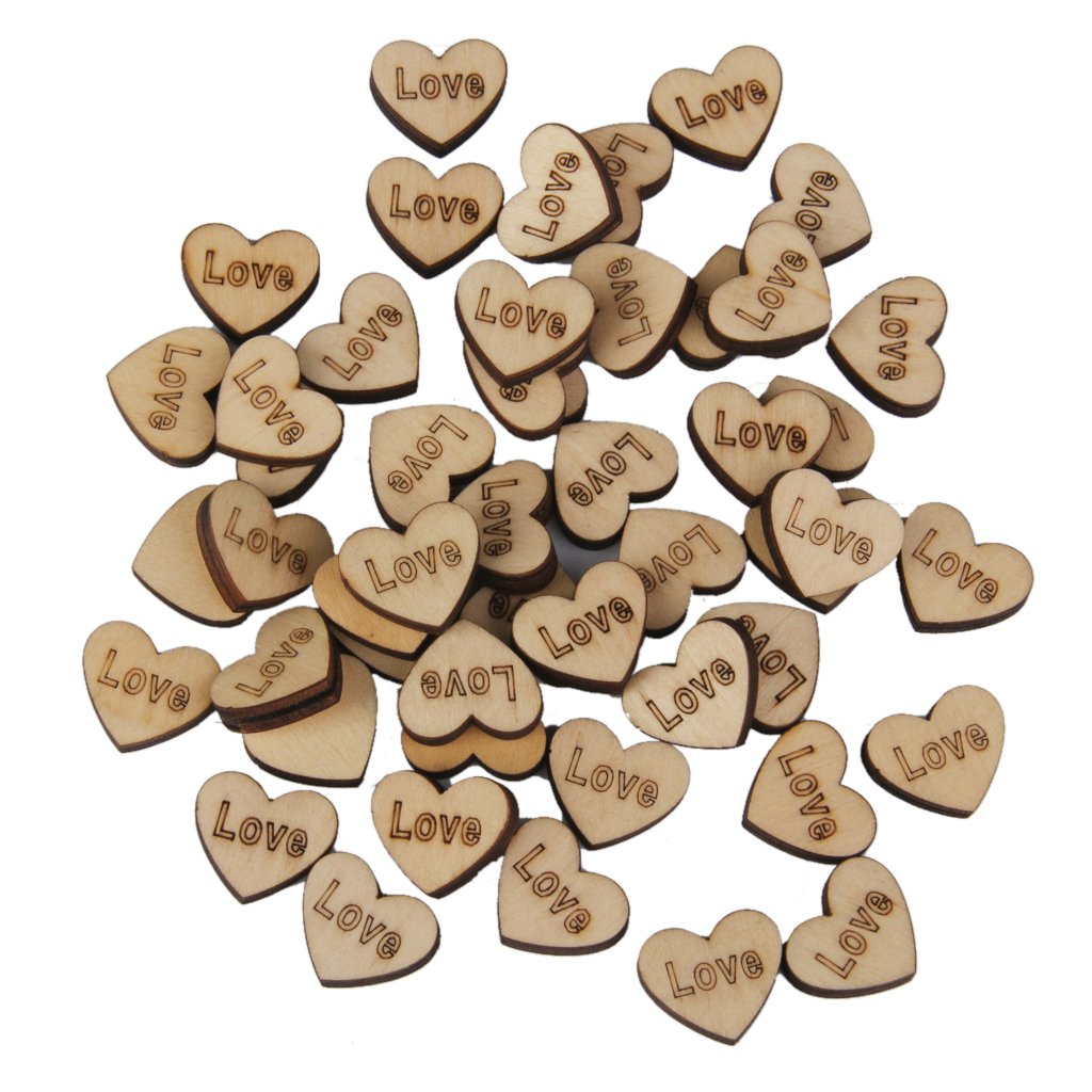 Houten Hartjes Love - 24 stuks kopen