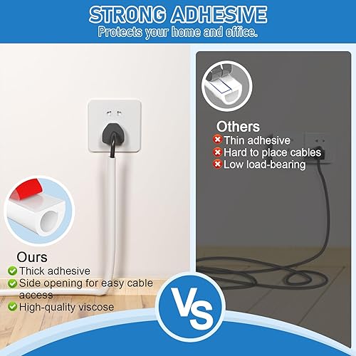 Miniatura 5 de Ocultador de cables de pared de 39 pulgadas, cubierta de cable flexible autoadhesiva para cables en la pared, cubierta de cable de canal de cable de