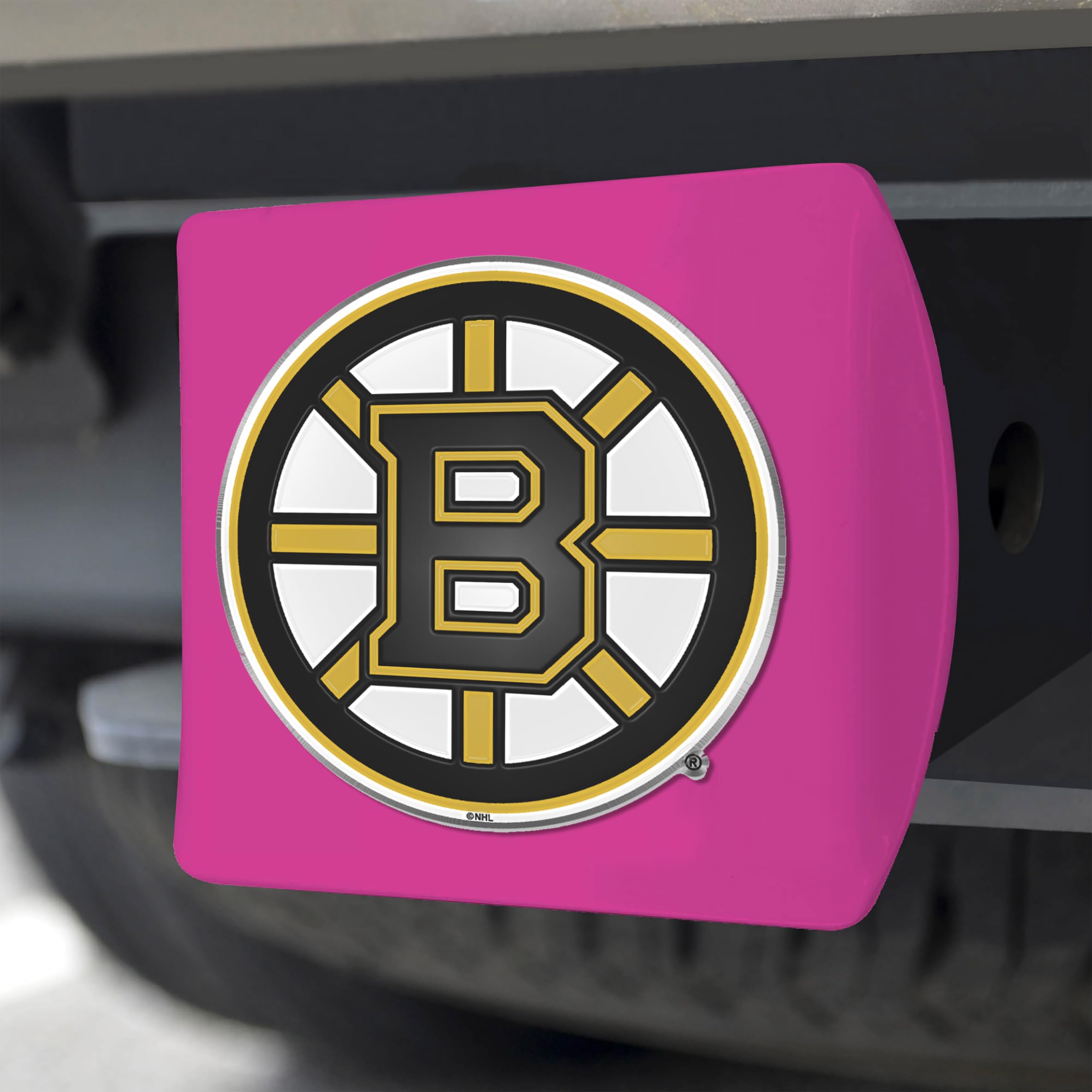 FANMATS 43849 Boston Bruins Color Hitch Cover - Pink