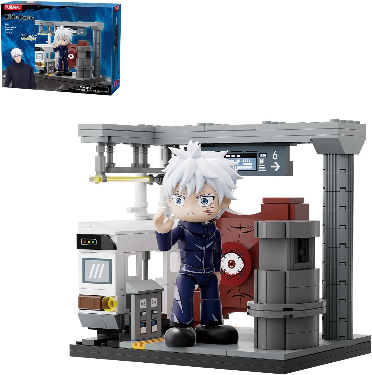 puremind Jujutsu Kaisen Prison Realm Building Set with Gojo Figure