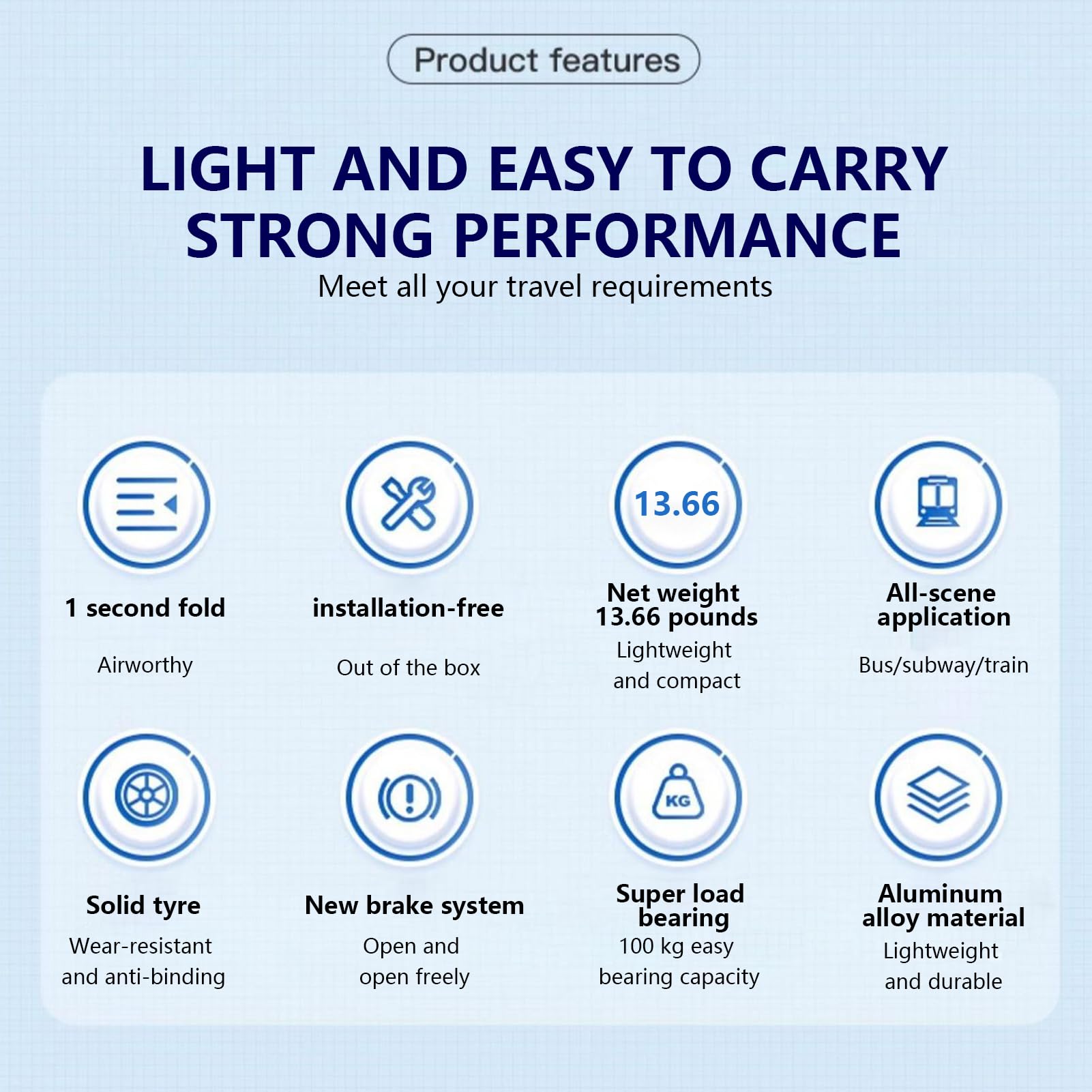 Silla de ruedas de transporte ligera de 14 libras, silla de transporte plegable para adultos mayores, 180 libras, silla de ruedas de viaje de aluminio con ruedas grandes para ancianos, color