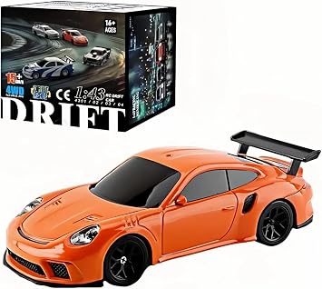 RC Drift Car - 143 Remote Control Car 2.4GHz Mini Drift Cars Racing High Speed Drift Car Model with LED Lights for RC Toys Gift Orange