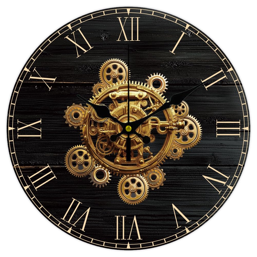 Horloge murale vintage pour salon et bureau CHGCRAFT silencieuse décorative