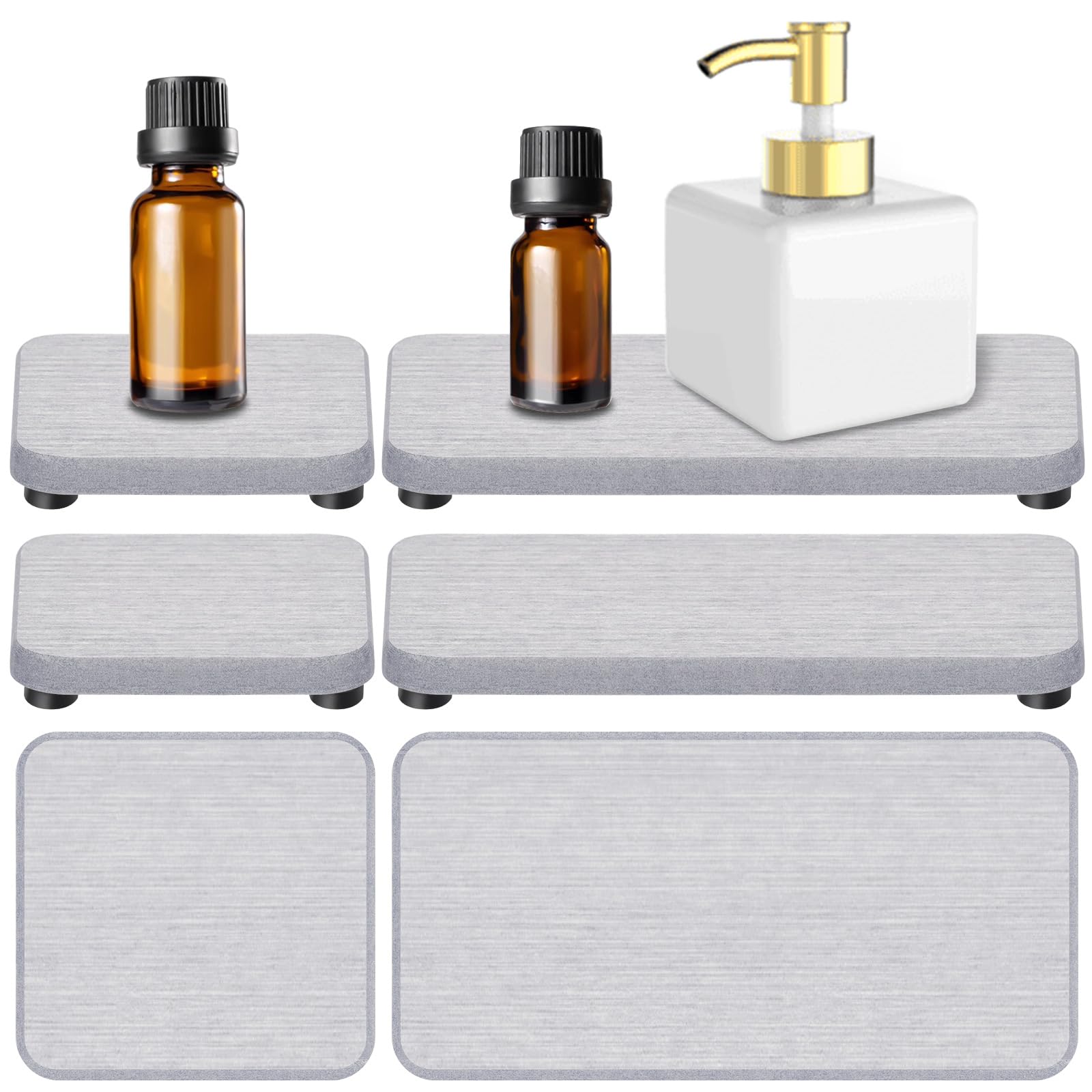 Mardatt 4pcs Diatomite Soap Dish Set, Water Absorbent Diatomite Tray, Diatomaceous Earth Coasters Soap Holder