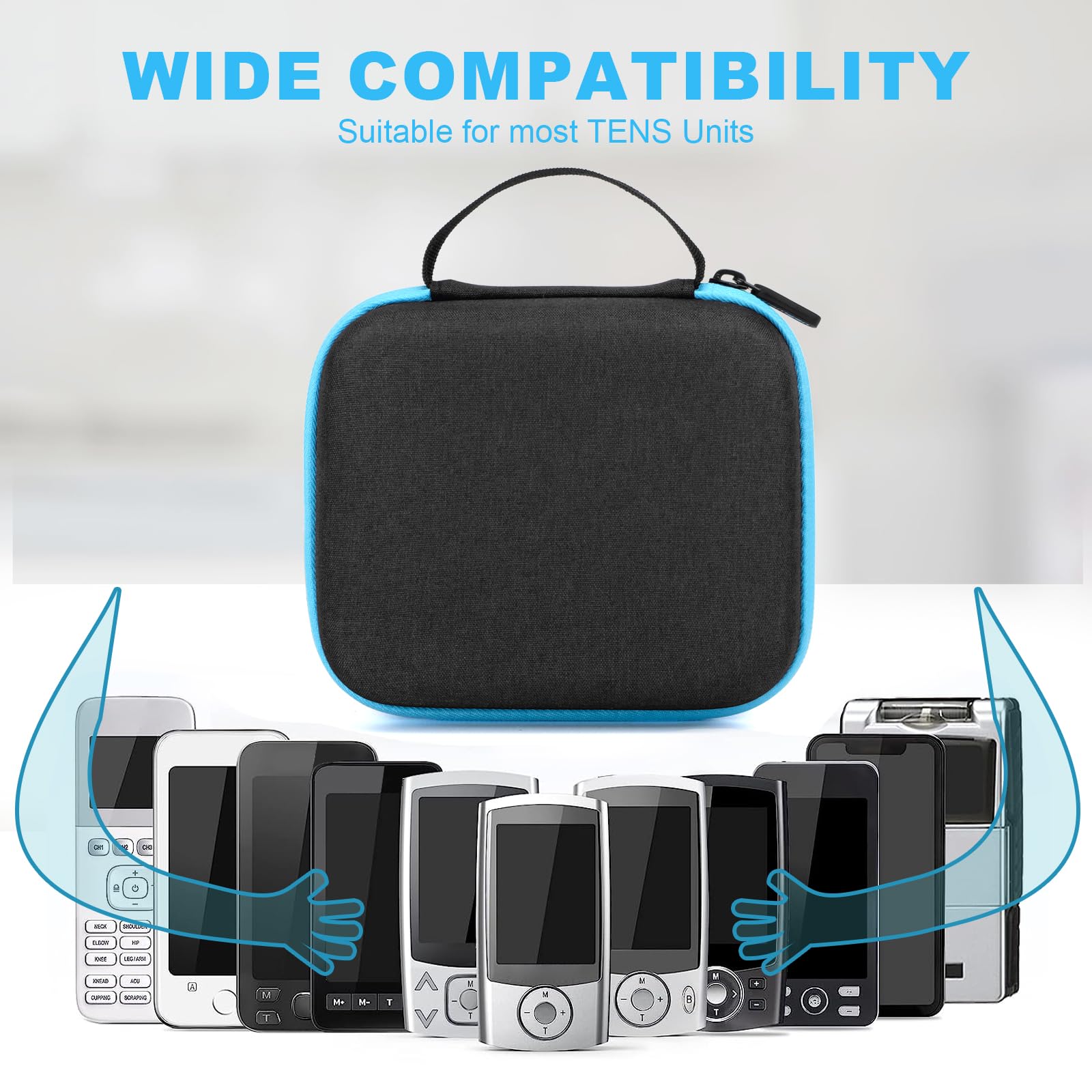 Case for Tens Unit, TENS Machine Hard EVA Suitcase, Fits for TENS Devices, Compatible with Belifu/AUVON/AVCOO TENS 7000 Machines and Accessories — Amazon image 2