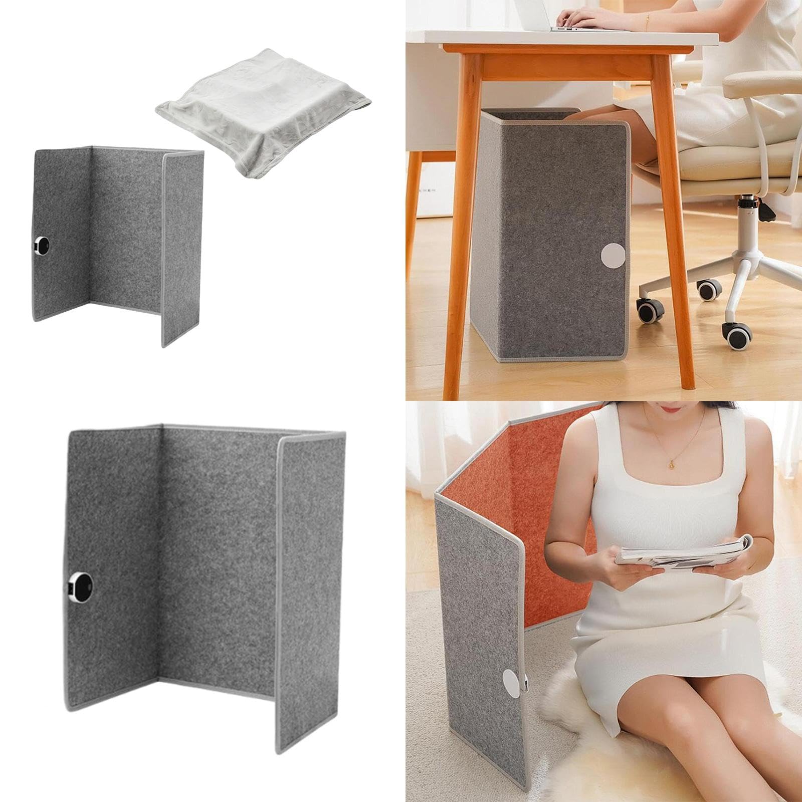 Electric Foot Warmer 5 Levels Temperature Leg Heater for Bedroom Home Office Gray-image-19
