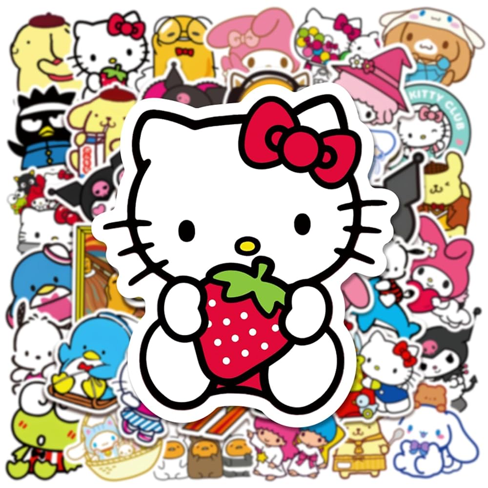 maimero　0808 Amazon.com: 50 Pcs My Melody and Kuromi Stickers, Hello Kitty