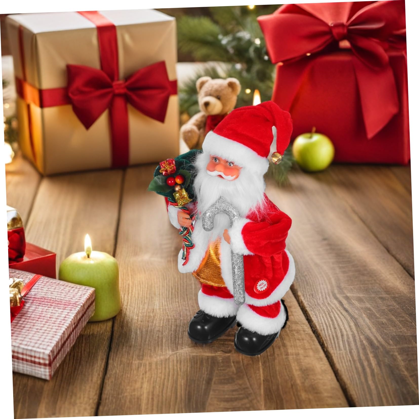 SUPVOX Muñeco Eléctrico de Papá Noel con Música Juguete Navideño Móvil y Decoración Festiva para Regalo Original para Fiestas y Navideño Hogar