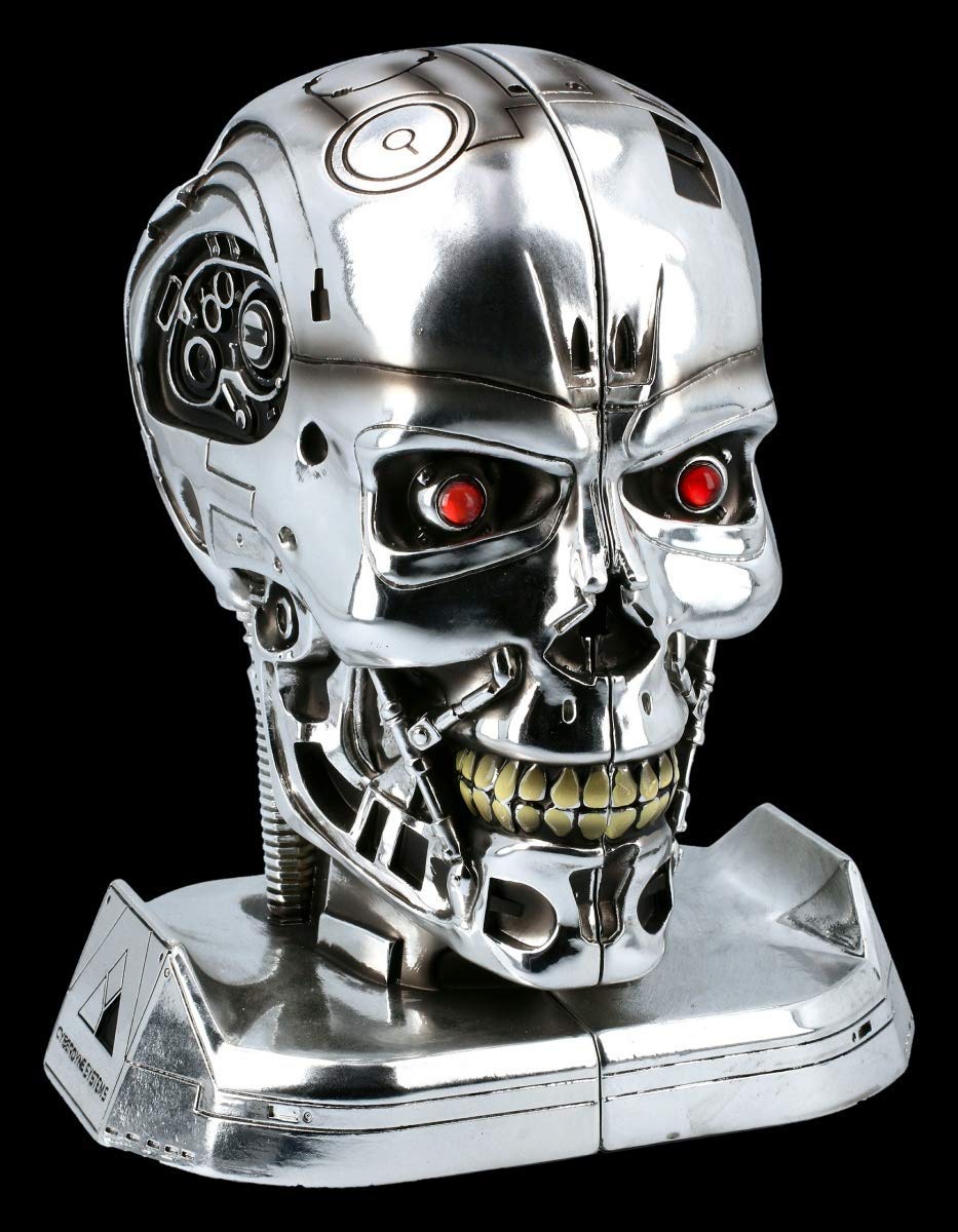 Fantasy Buchstützen - T-800 Terminator 2 | Deko-Artikel, Deko-Figur, inkl. Geschenkverpackung, H 18 cm