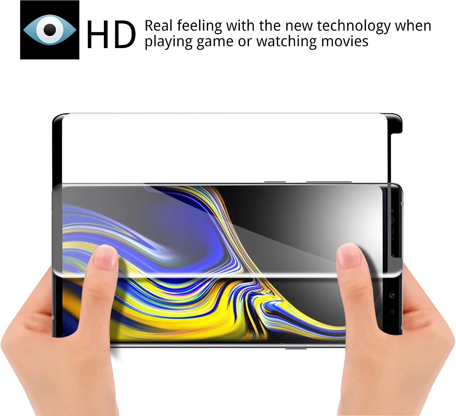 iAnder [2-Pack] Galaxy Note 9 Screen Protector - 3D Curved [Tempered Glass] Screen Protector with [Frame Easy Installation Tray] for Galaxy Note 9 [Case Friendly]