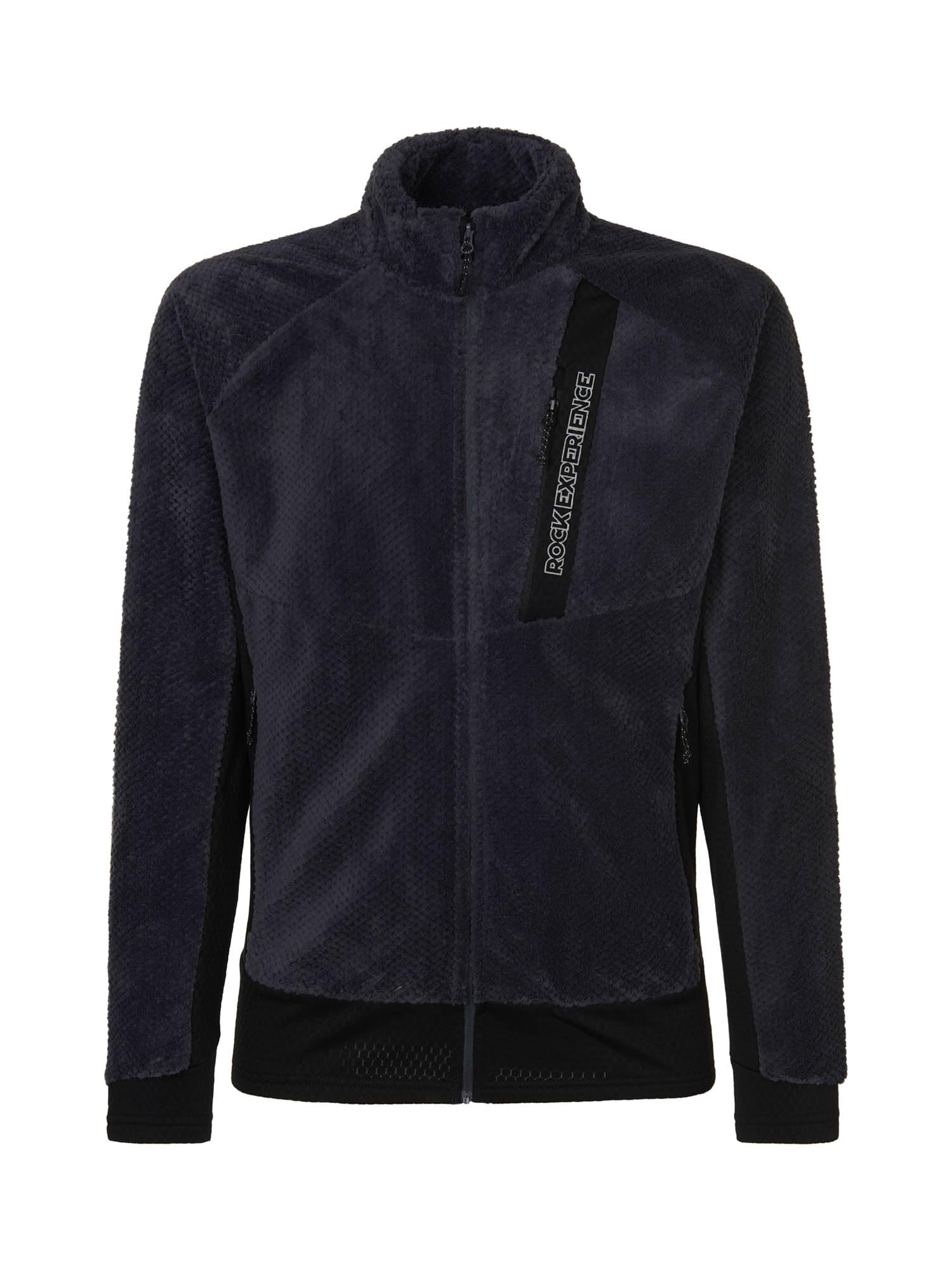Rock Experience REMC02891-C344 BLIZZARD TECH MOCK NECK MAN FLEECE Sweatshirt Men's 1323 EBONY+0208 CAVIAR 3XL